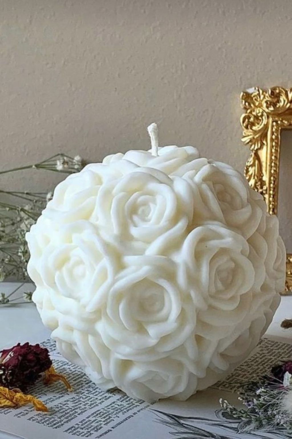 rose ball candle sliding